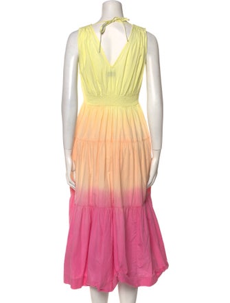 S/W/F V-Neck Midi Length Dress