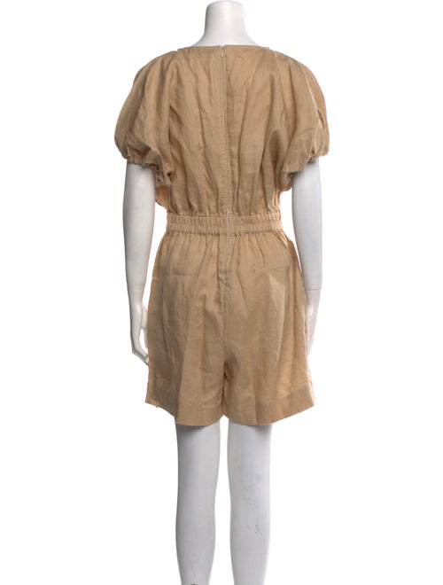 S/W/F Linen Bateau Neckline Romper