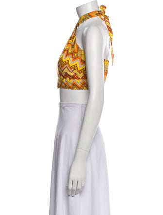 S/W/F Printed Halterneck Crop Top