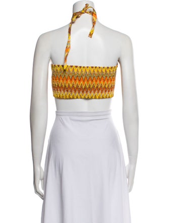 S/W/F Printed Halterneck Crop Top