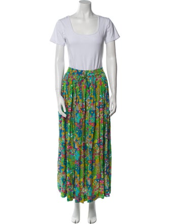 S/W/F Printed Pleated Accents Skirt Set