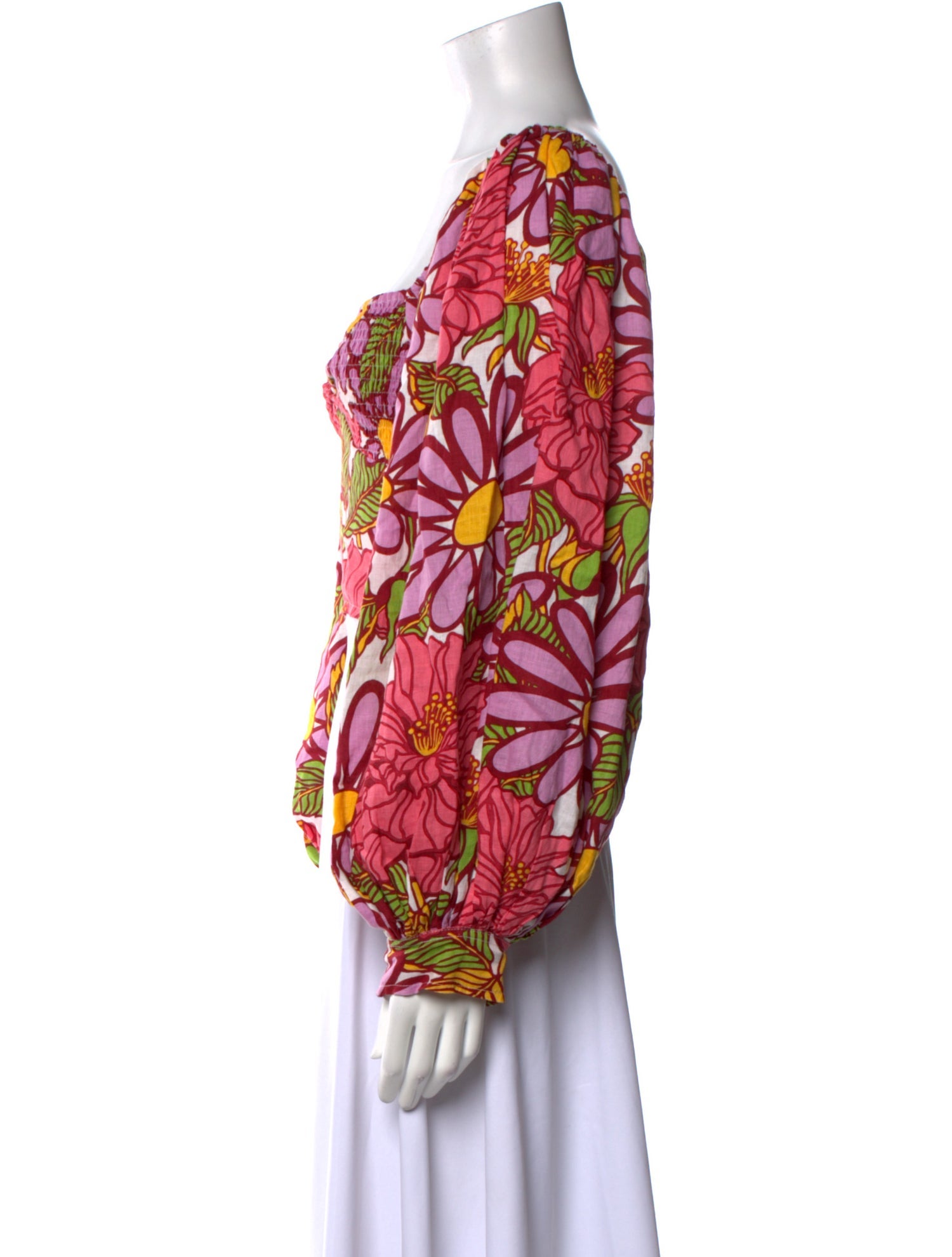 S/W/F Linen Floral Print Crop Top