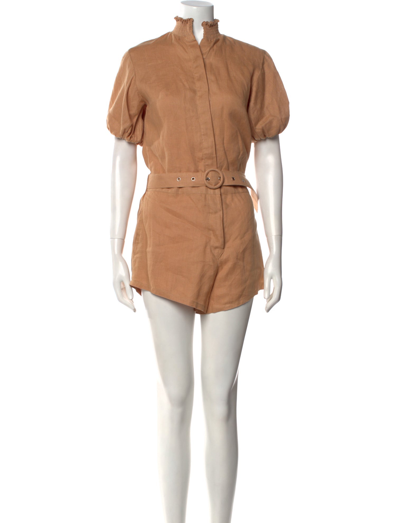 S/W/F Linen Mock Neck Romper
