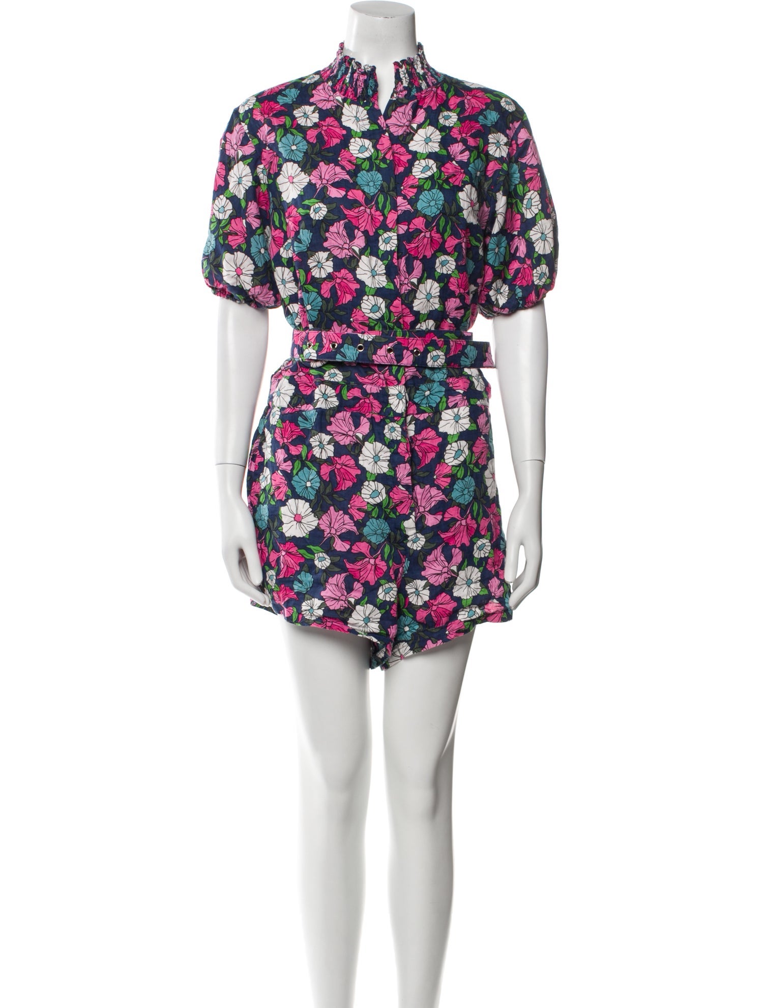 S/W/F Printed Mock Neck Romper