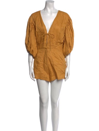 S/W/F Linen V-Neck Romper