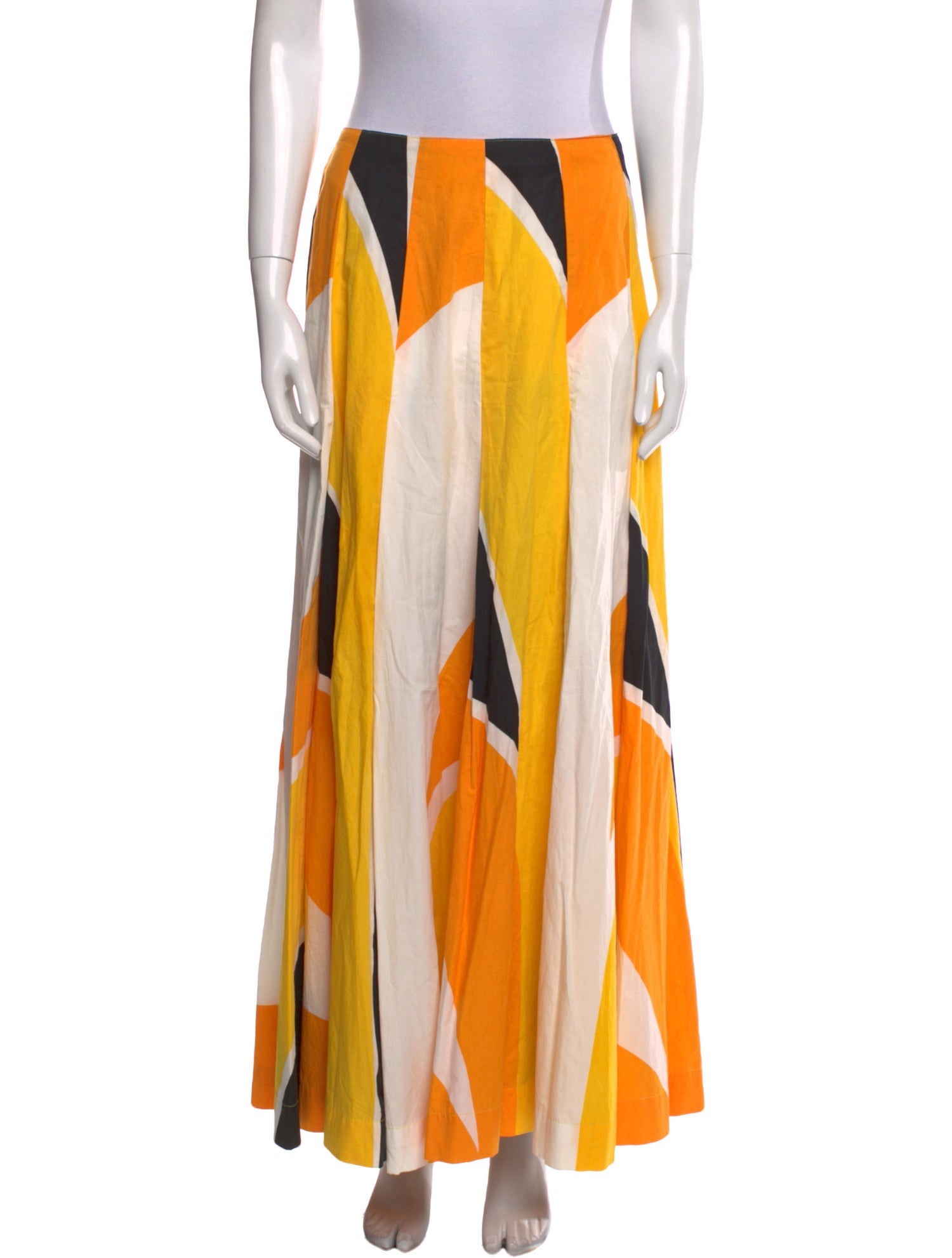 S/W/F Colorblock Pattern Long Skirt