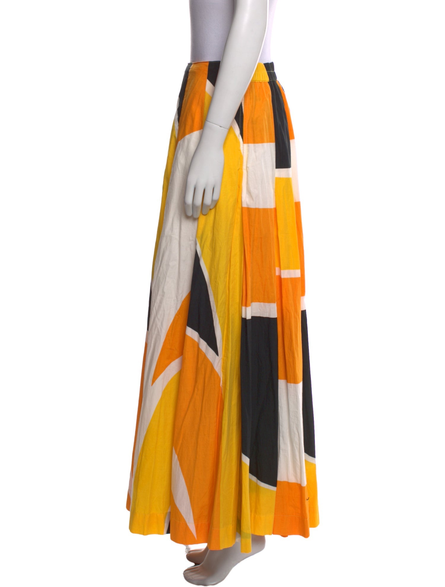 S/W/F Colorblock Pattern Long Skirt