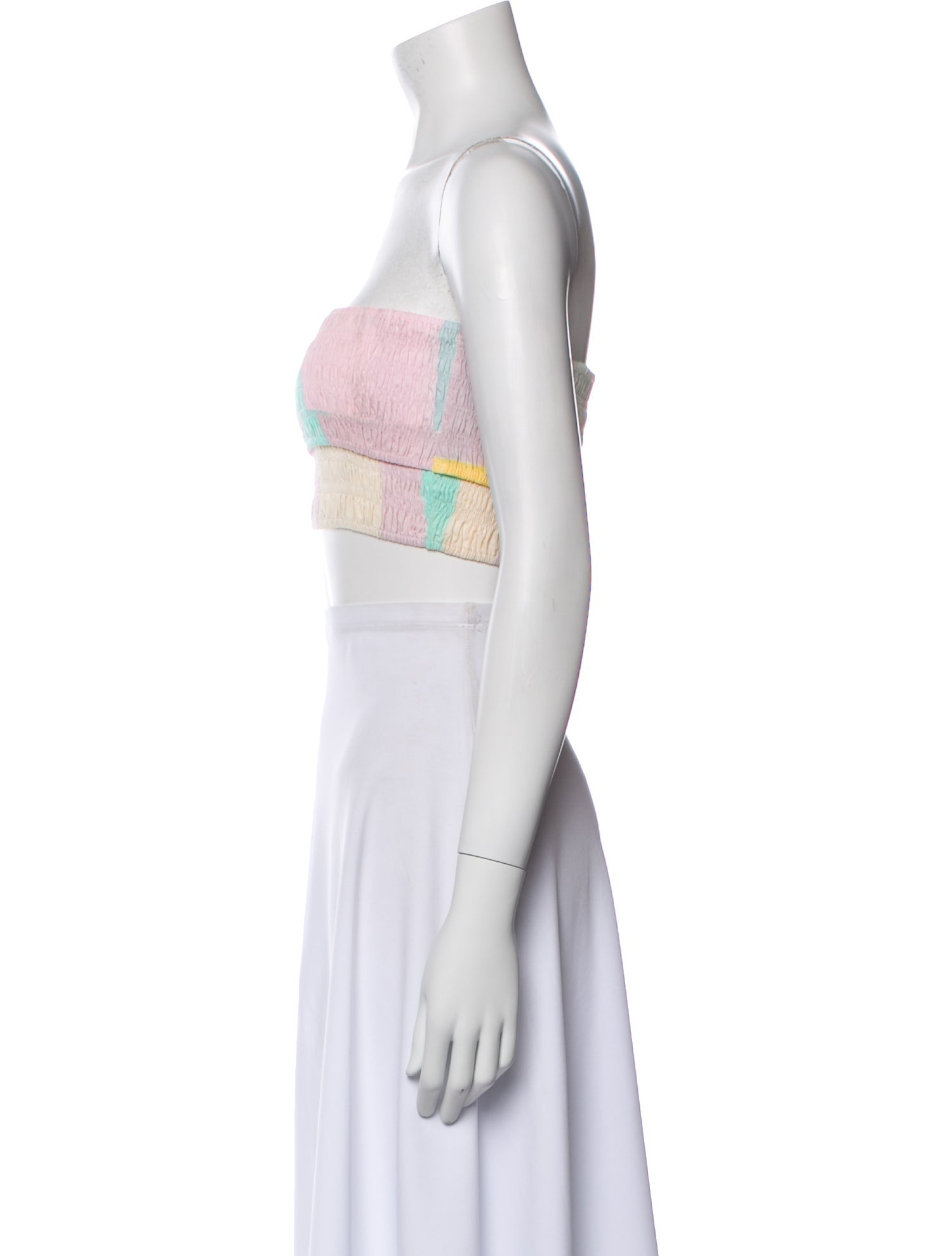 S/W/F Striped Strapless Crop Top