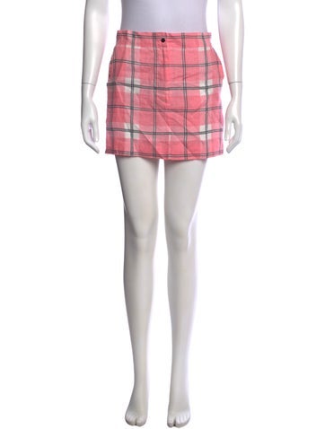 Pre-owned S/w/f Linen Mini Skirt In Pink