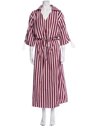 Pre-owned S/w/f Striped Long Dress W/ Tags In Pink