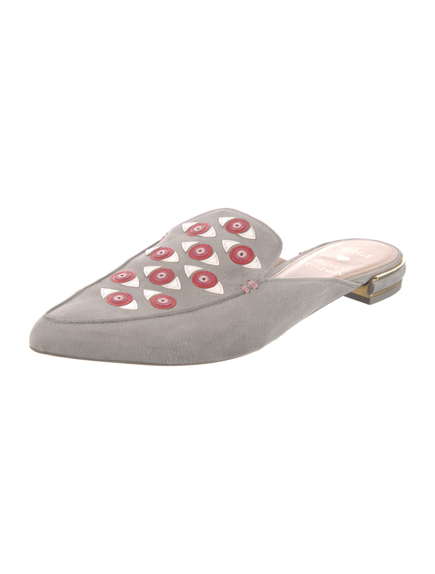 Stuart Weitzman x Gigi Hadid Suede Printed Mules