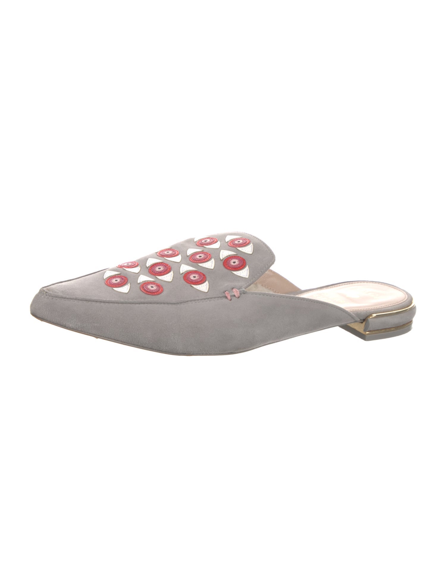 Stuart Weitzman x Gigi Hadid Suede Floral Print Mules