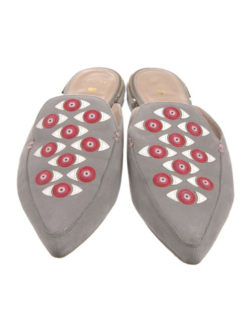 Stuart Weitzman x Gigi Hadid Suede Floral Print Mules