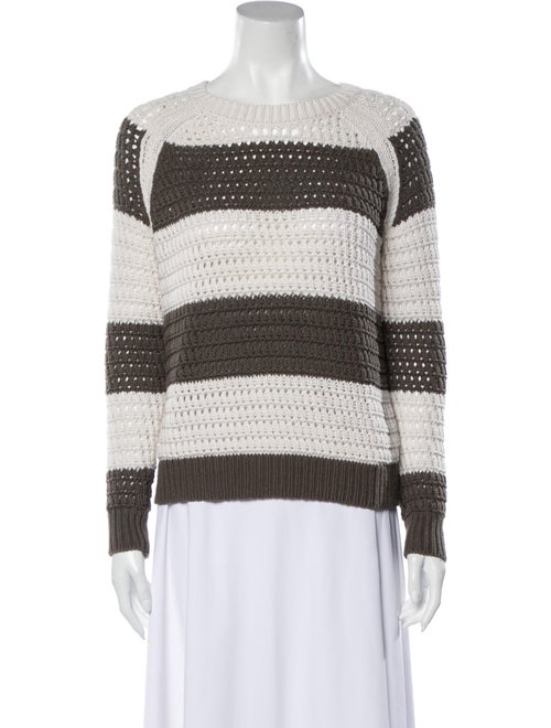 360 Sweater Striped Bateau Neckline Sweater
