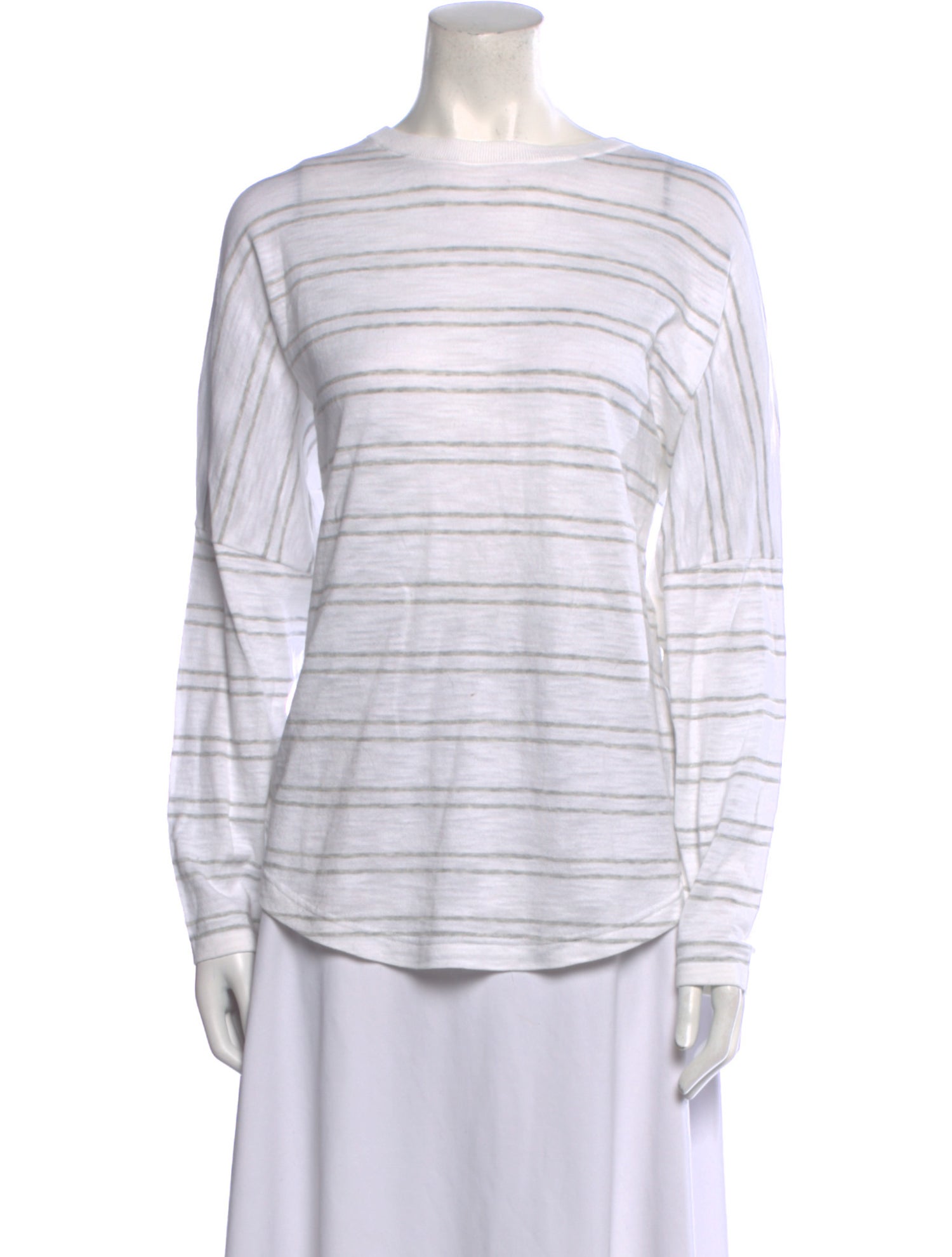 360 SWEATER Striped Bateau Neckline Sweater