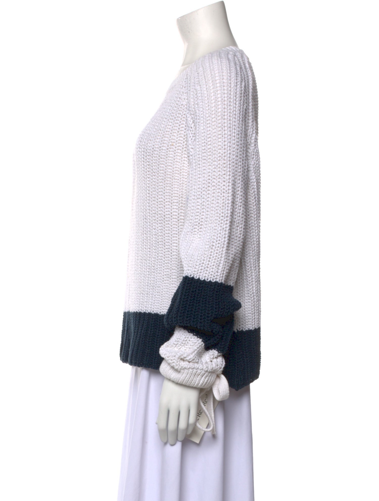 360 SWEATER Colorblock Pattern Crew Neck Sweater