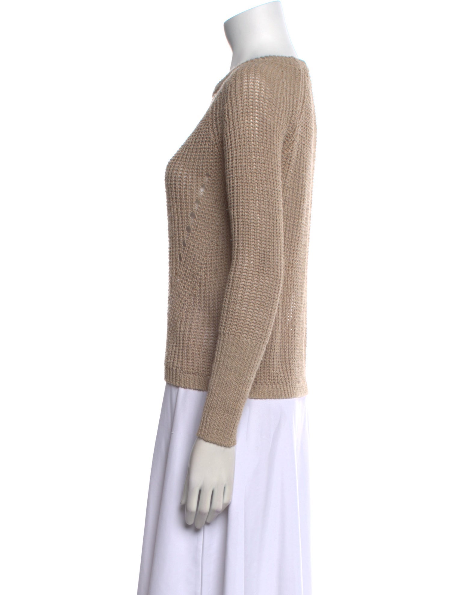 360 SWEATER Linen Bateau Neckline Sweater