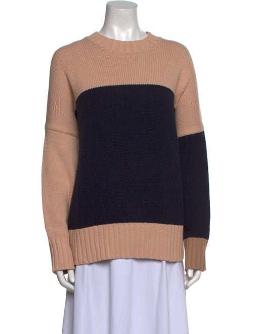 360 SWEATER Colorblock Pattern Crew Neck Sweater