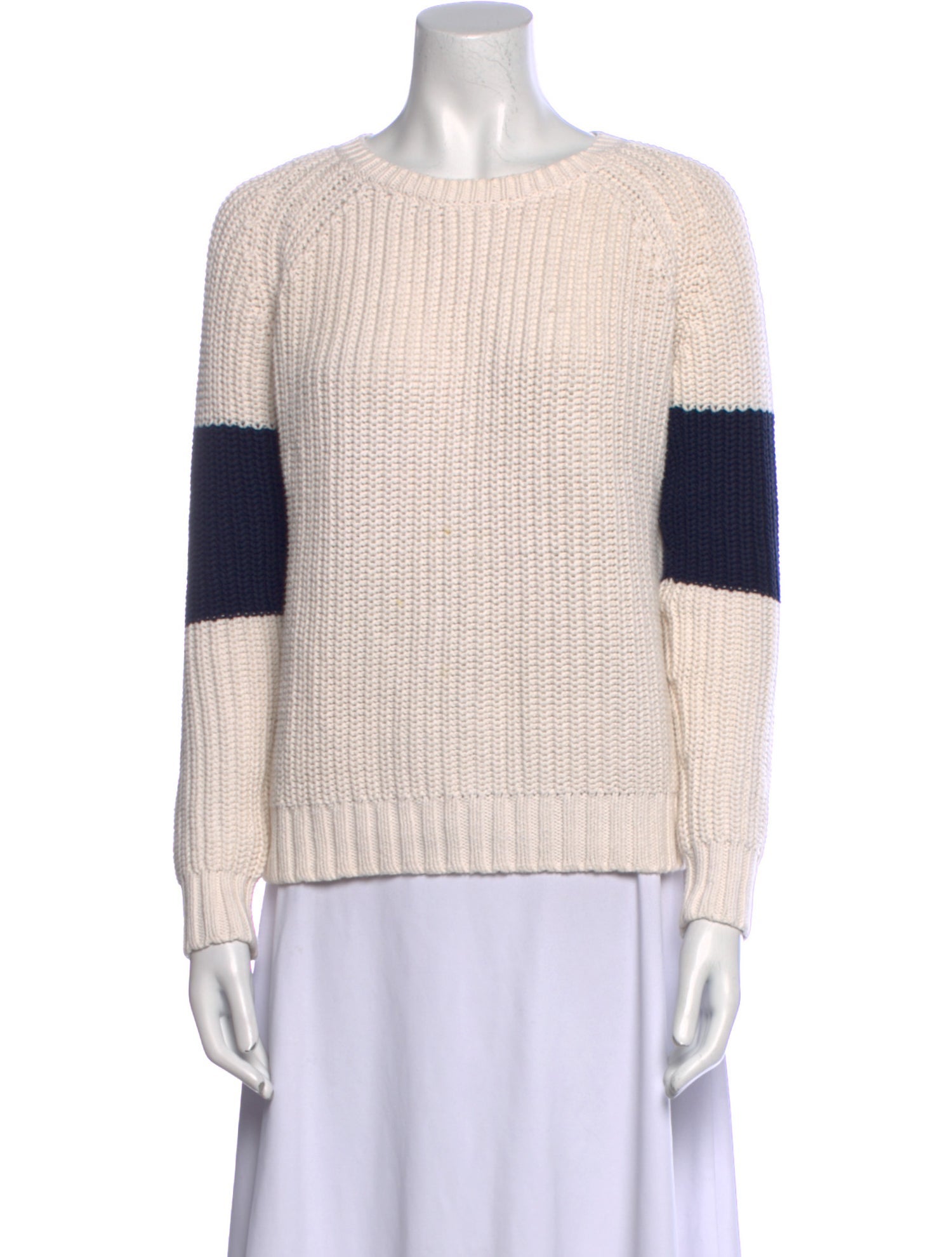 360 SWEATER Colorblock Pattern Scoop Neck Sweater