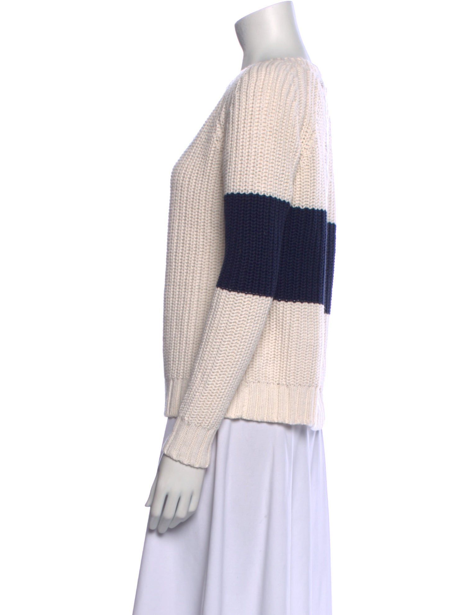 360 SWEATER Colorblock Pattern Scoop Neck Sweater
