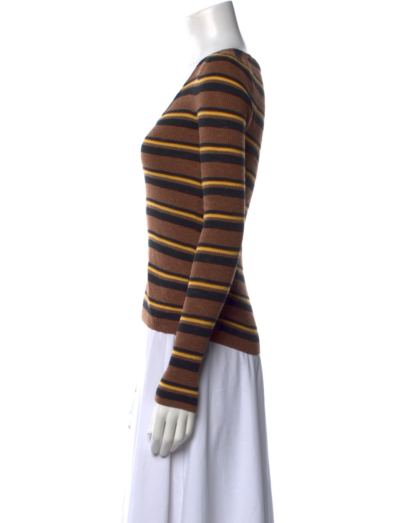 360 SWEATER Striped V-Neck Sweater