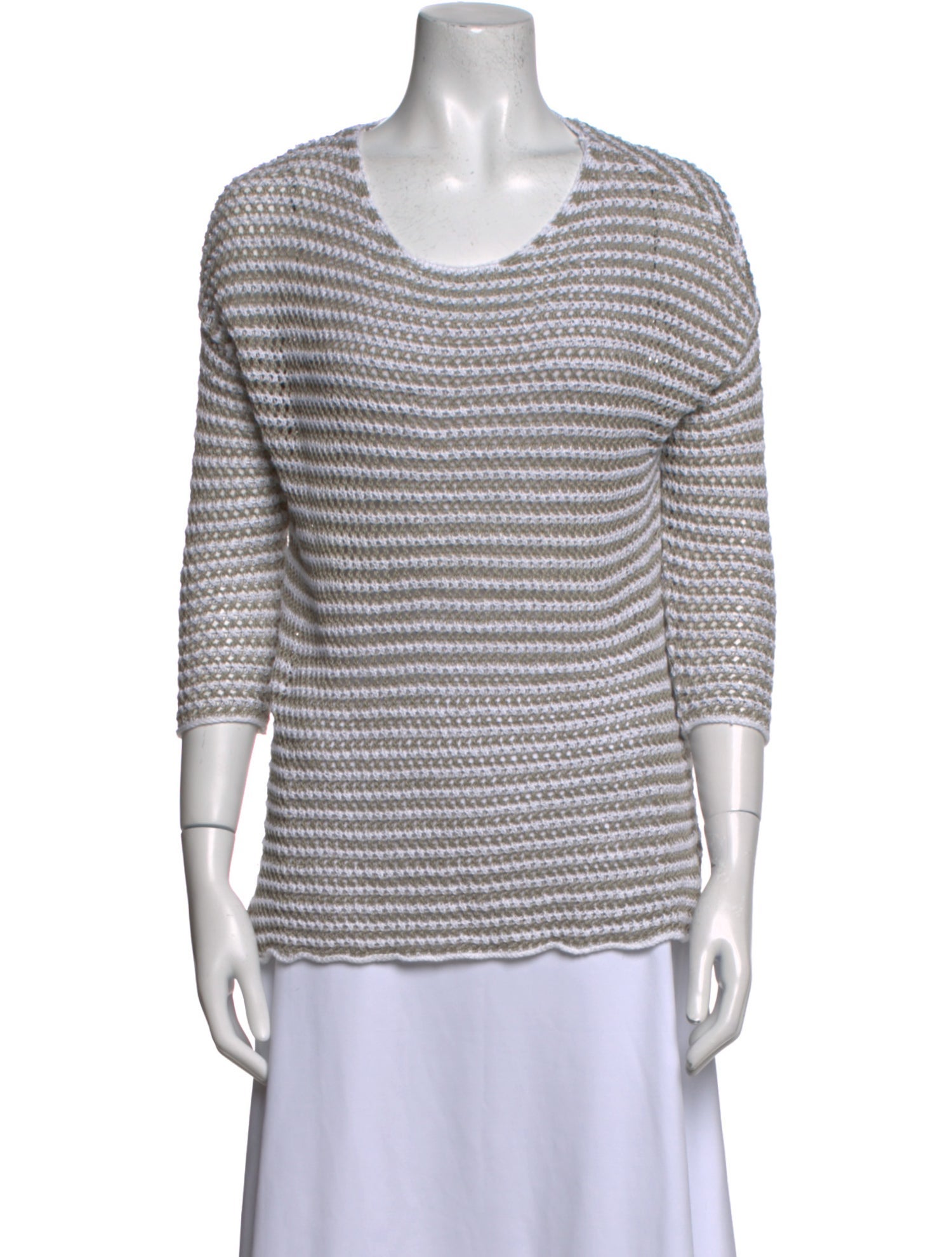 360 SWEATER Linen Striped Sweater
