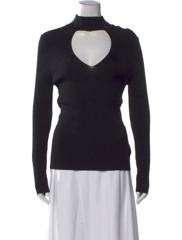 Pre-owned 360 Sweater Mock Neck Sweater In Black