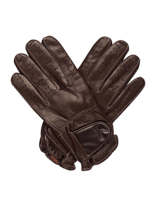 Sermoneta Gloves Leather Cashmere-Trimmed Gloves B