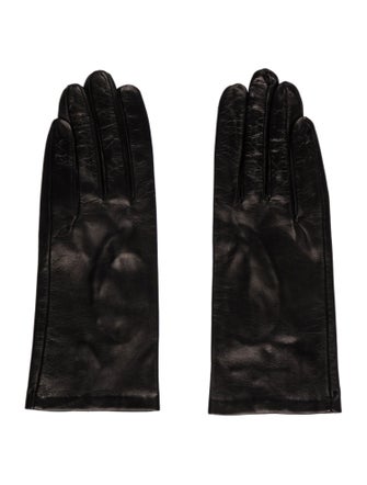 Sermoneta Gloves Black Leather Winter Gloves