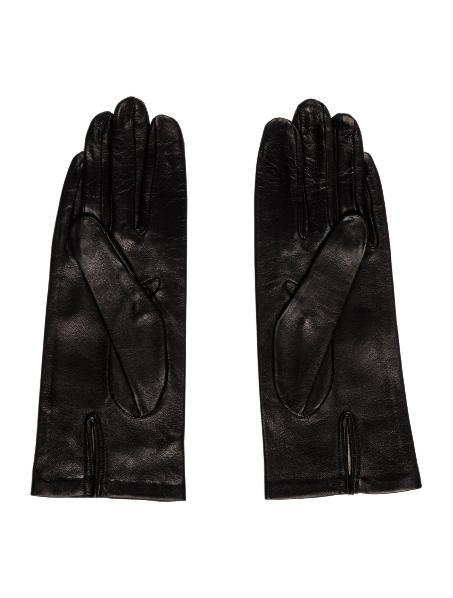 Sermoneta Gloves Black Leather Winter Gloves