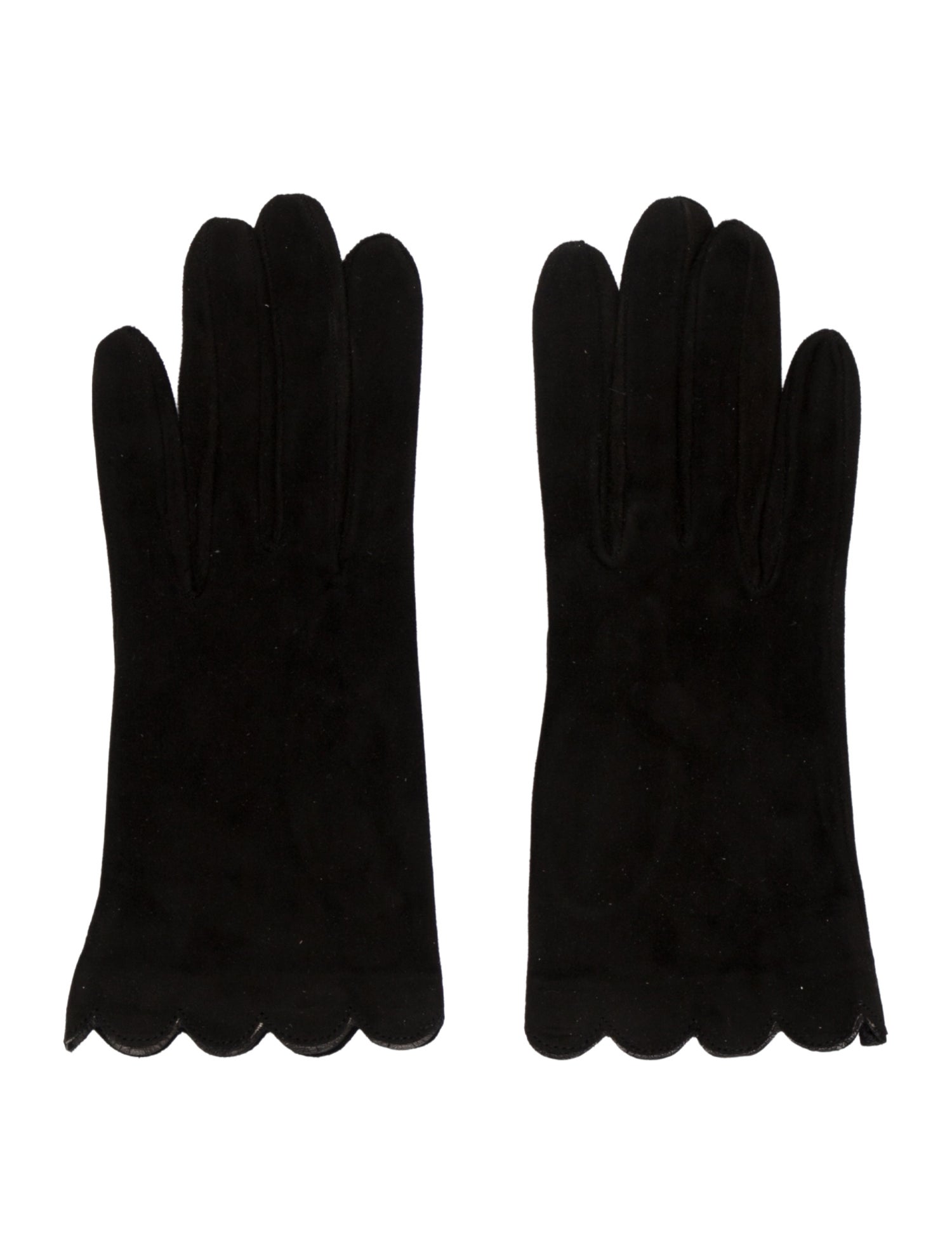 Sermoneta Gloves Leather Scalloped Gloves