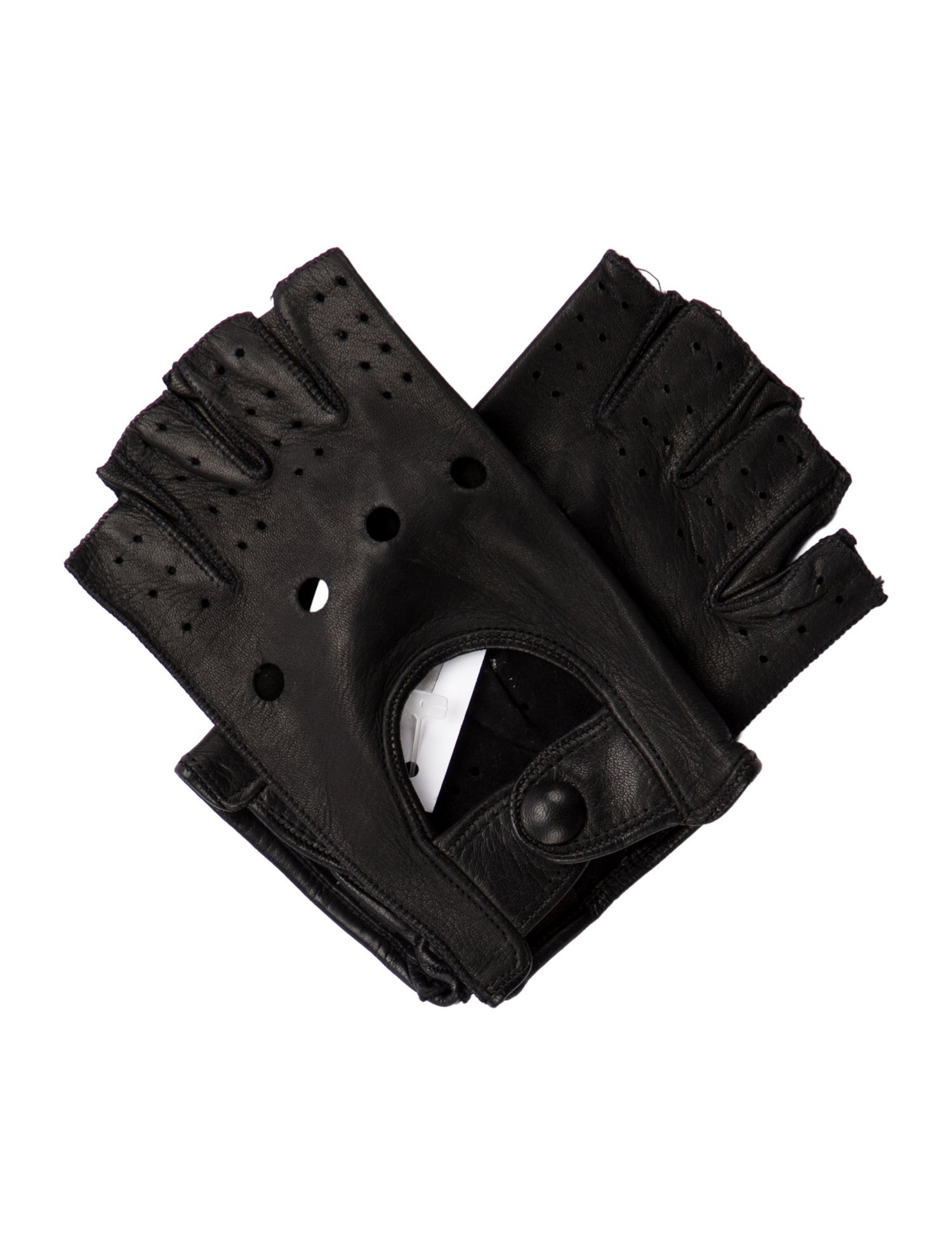 Sermoneta Gloves Perforated Leather Driving Knuckle Gloves