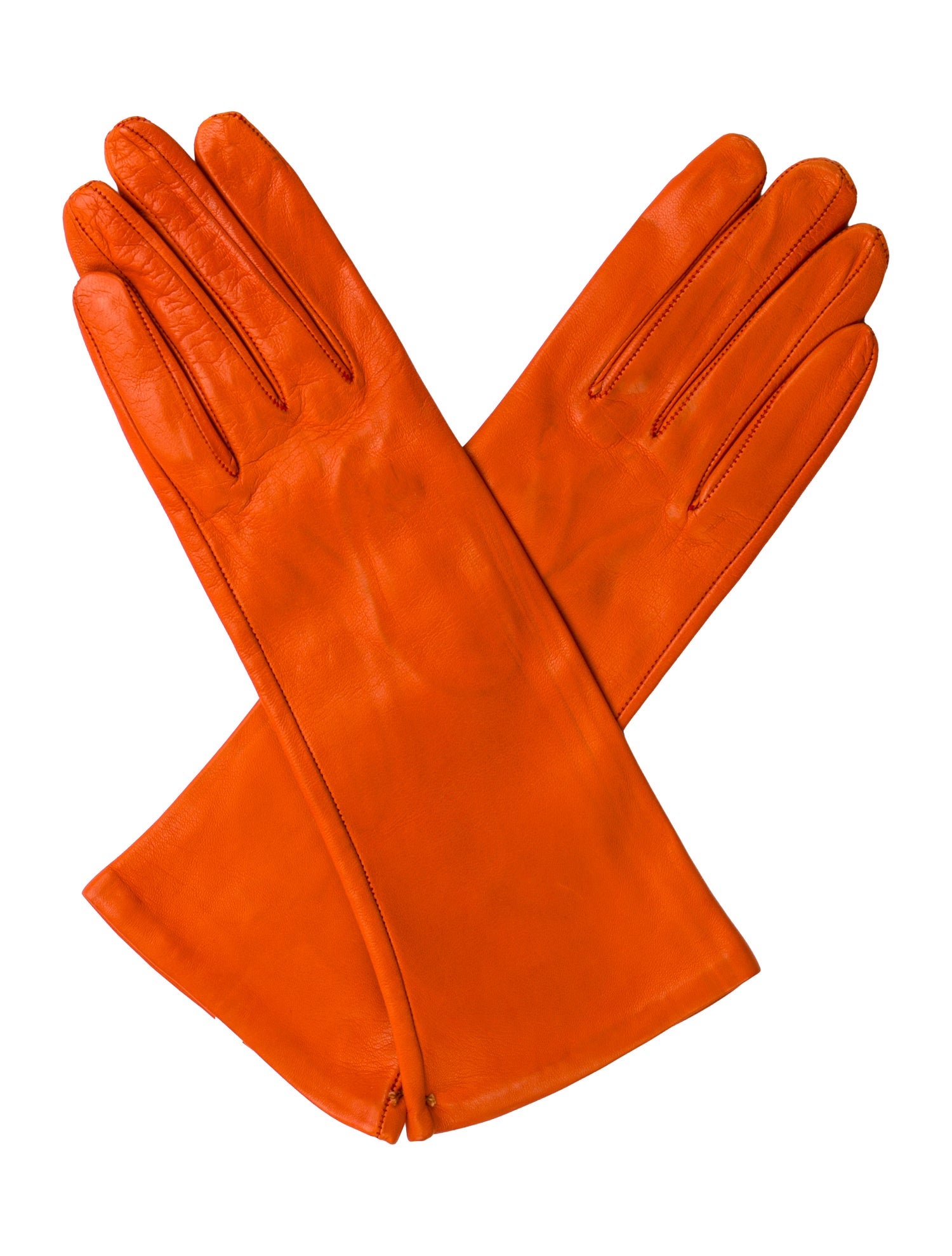 Sermoneta Gloves Silk-Lined Leather Gloves w/Tags