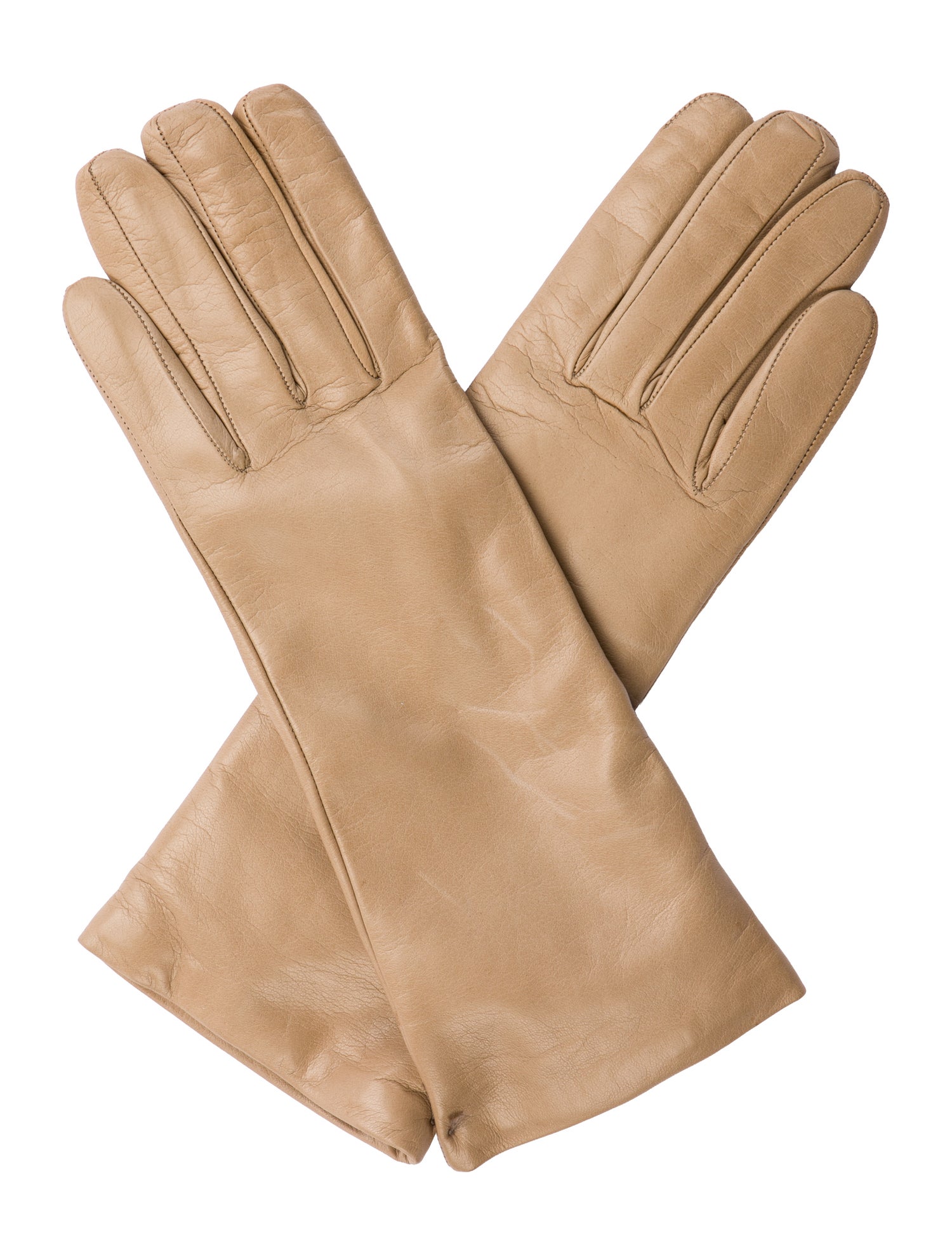 Sermoneta Gloves Cashmere-Lined Leather Gloves w/Tags