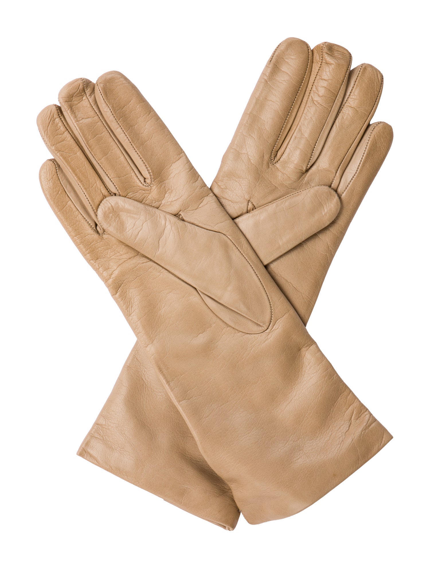 Sermoneta Gloves Cashmere-Lined Leather Gloves w/Tags
