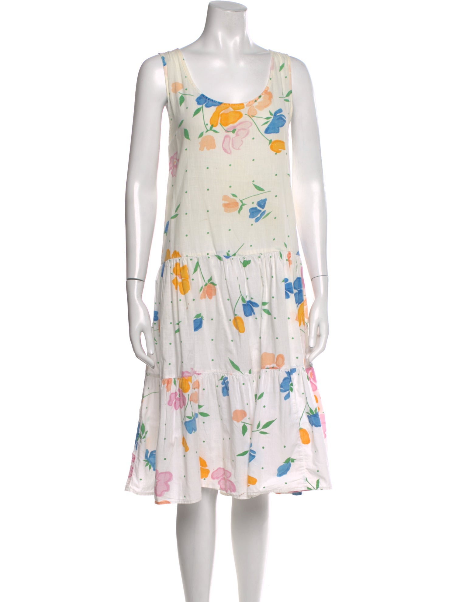 Sermoneta Gloves Floral Print Midi Length Dress