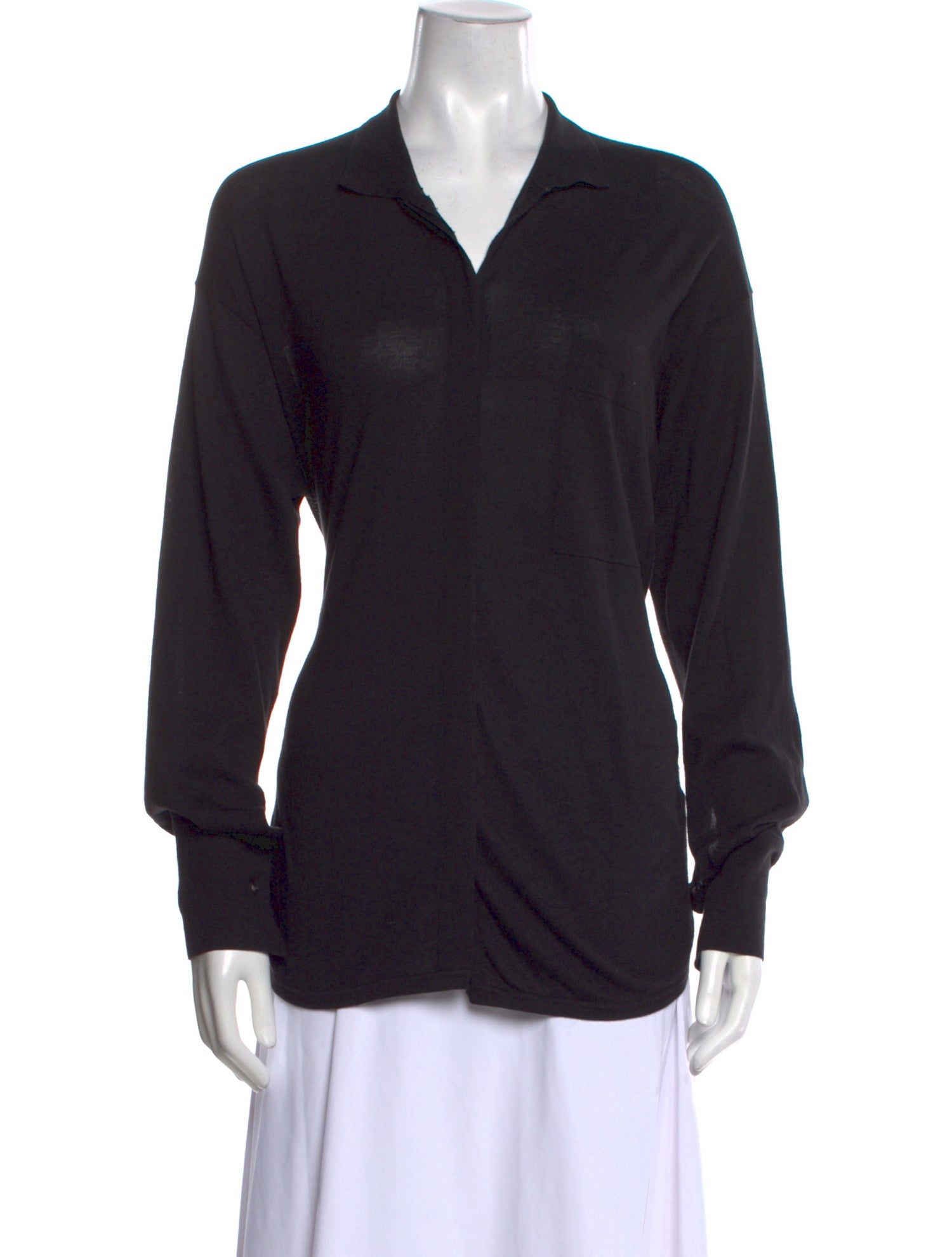 Sminfinity V-Neck Long Sleeve Button-Up Top