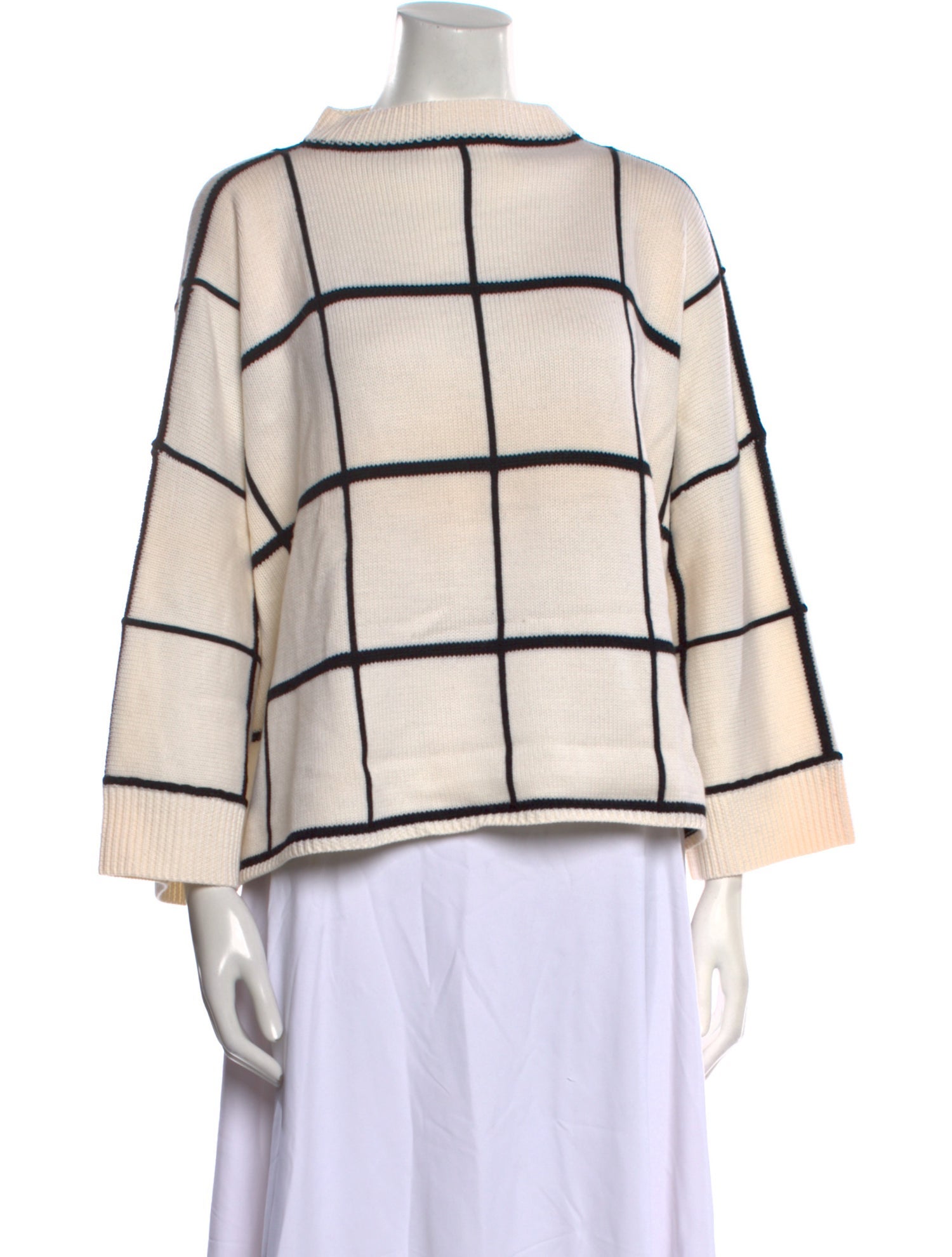 Sminfinity Merino Wool Plaid Print Sweater