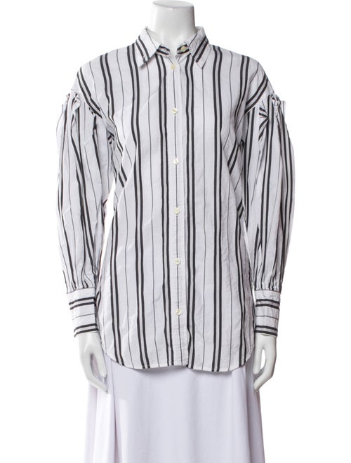 System Striped Long Sleeve Button-Up Top