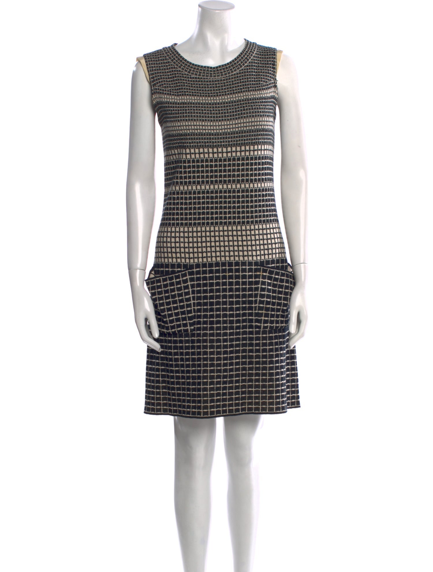 System Plaid Print Mini Dress