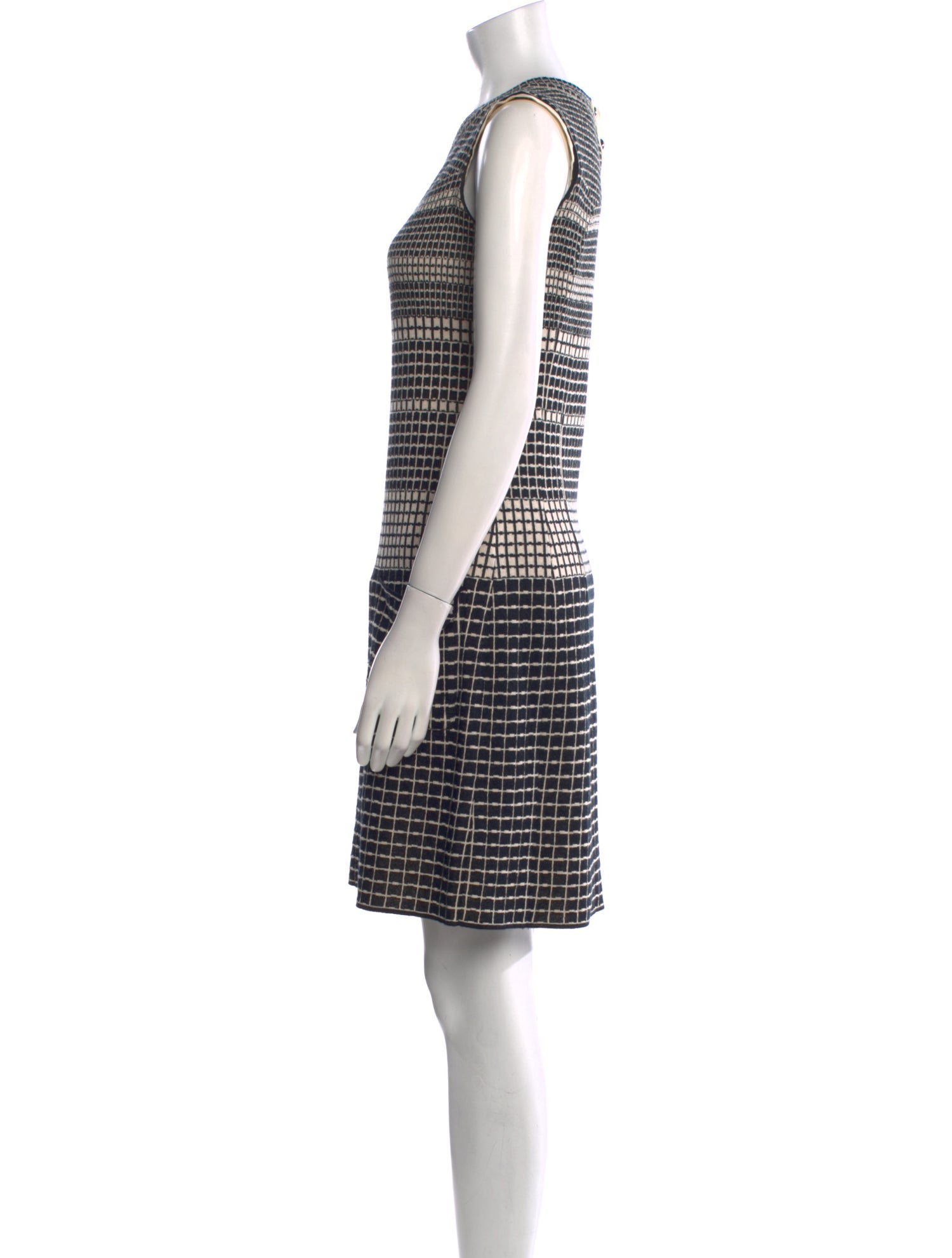 System Plaid Print Mini Dress