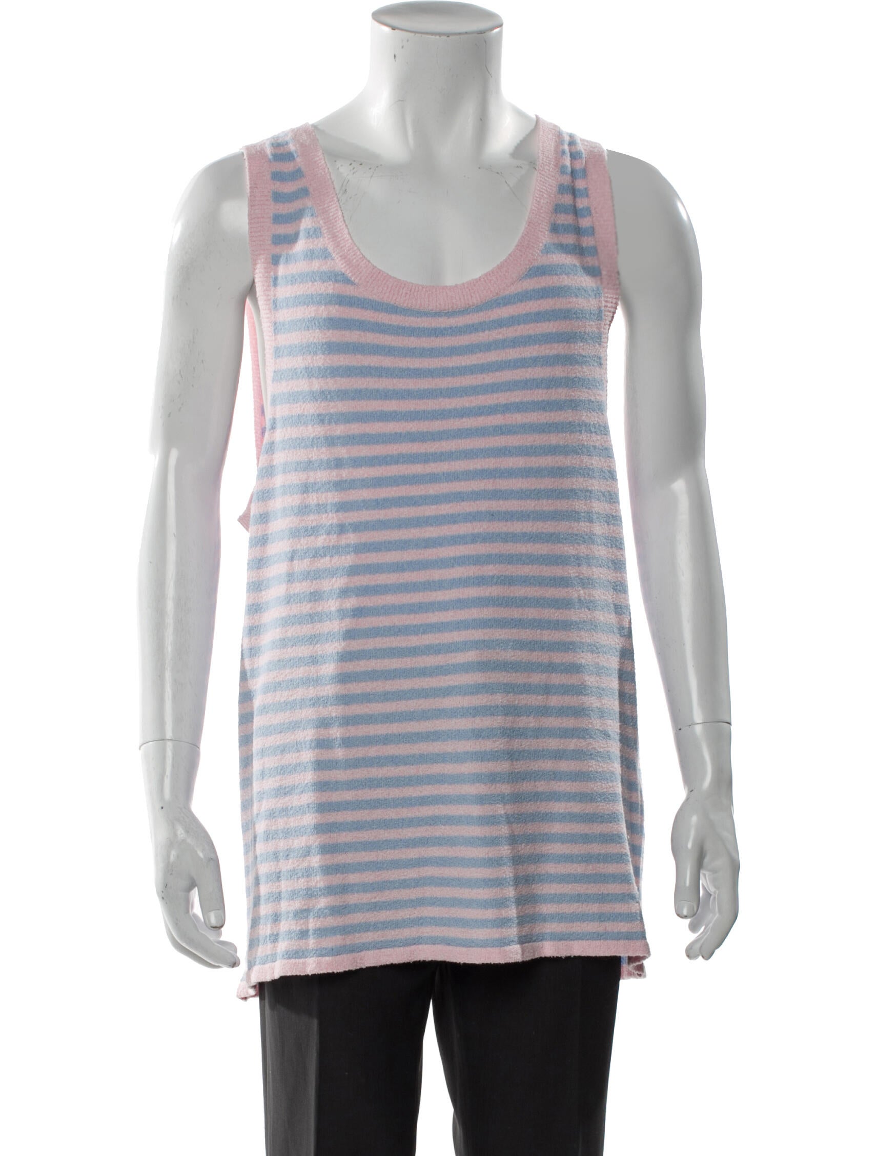 System Striped Scoop Neck Sweater Vest w/ Tags