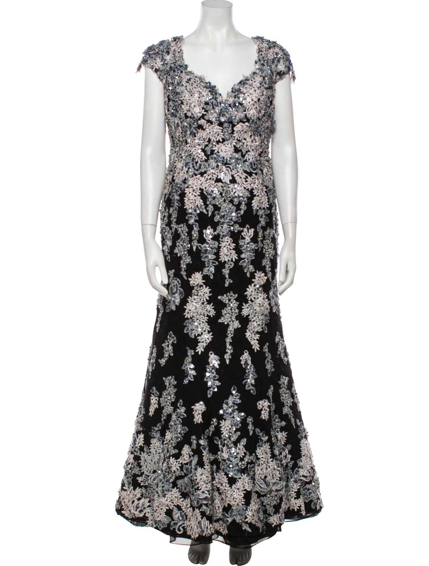 Stephen Yearick Floral Print Long Dress