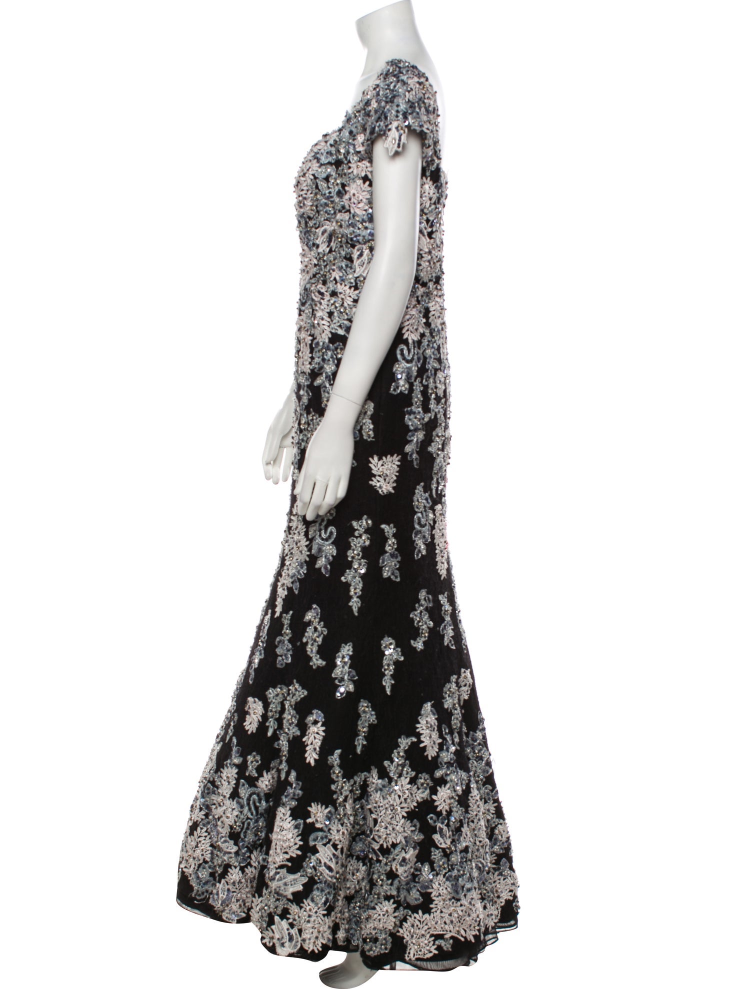Stephen Yearick Floral Print Long Dress