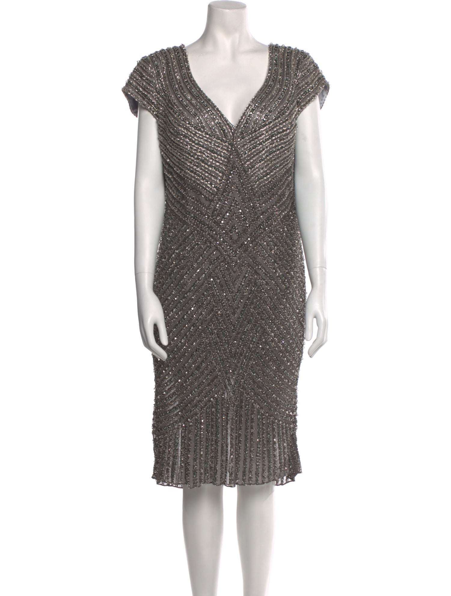 Stephen Yearick V-Neck Knee-Length Dress