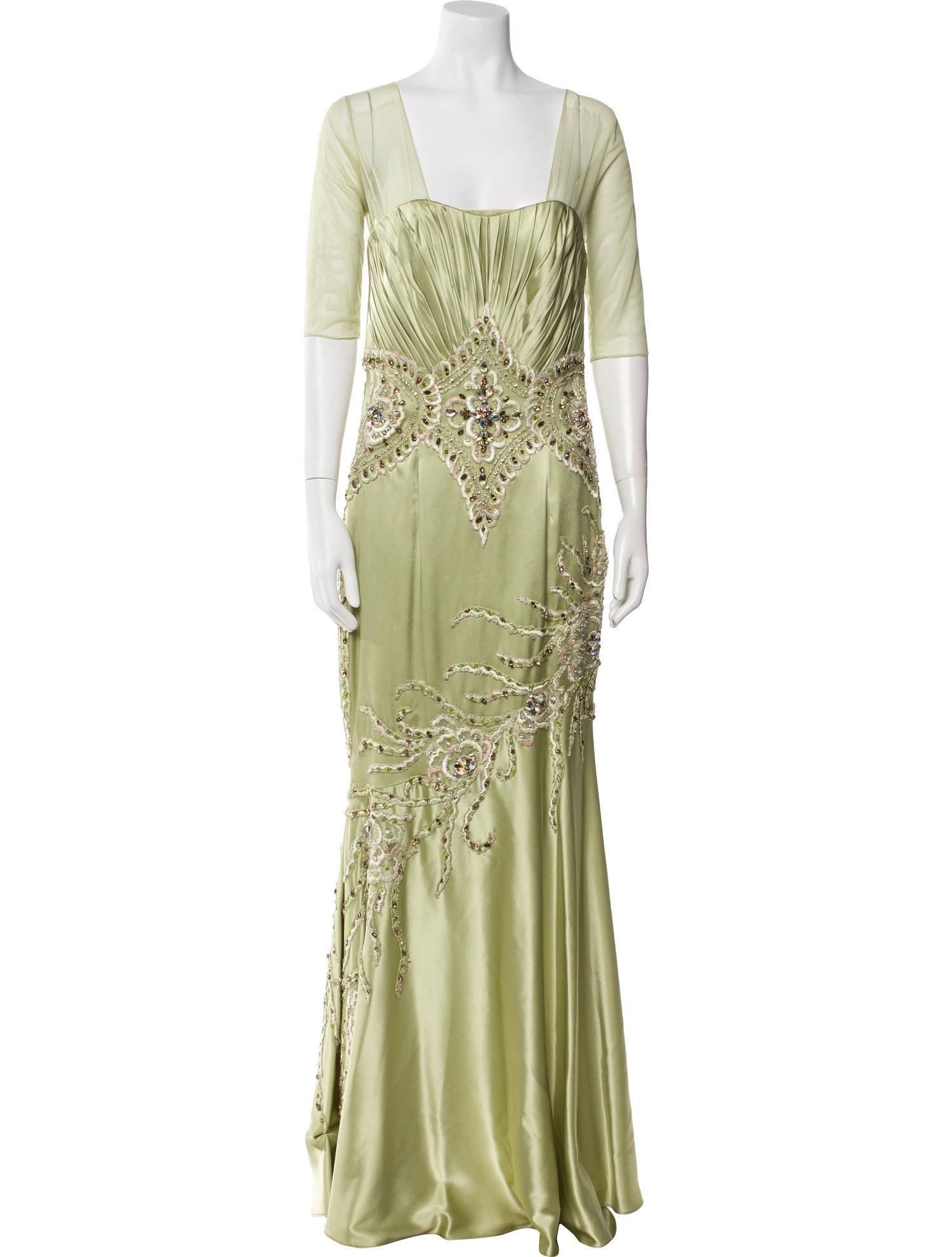Stephen Yearick Square Neckline Long Dress