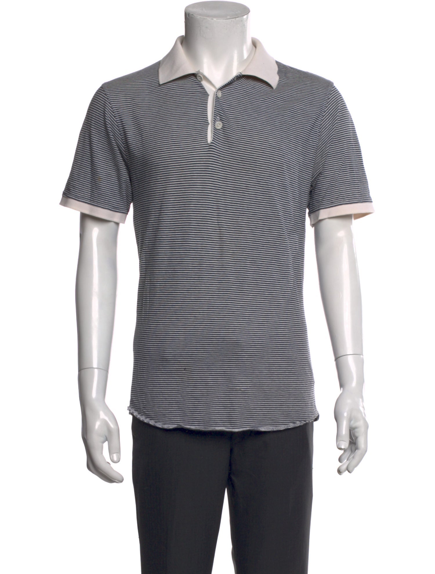 Shipley & Halmos Striped Mock Neck Polo Sweater