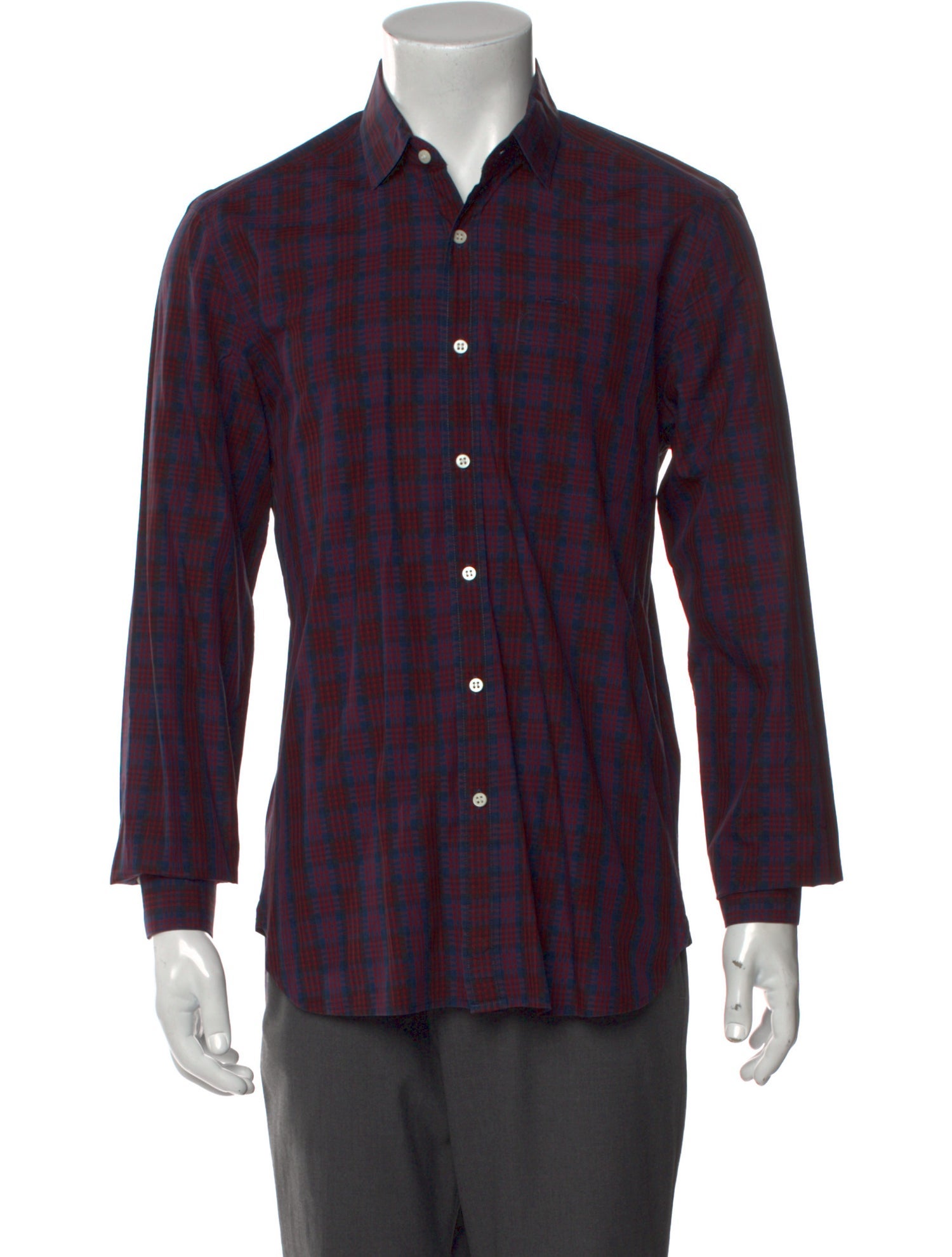 Shipley & Halmos Plaid Print Long Sleeve Dress Shirt