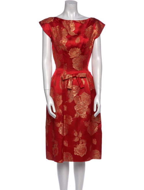 Suzy Perette Floral Print Midi Length Dress