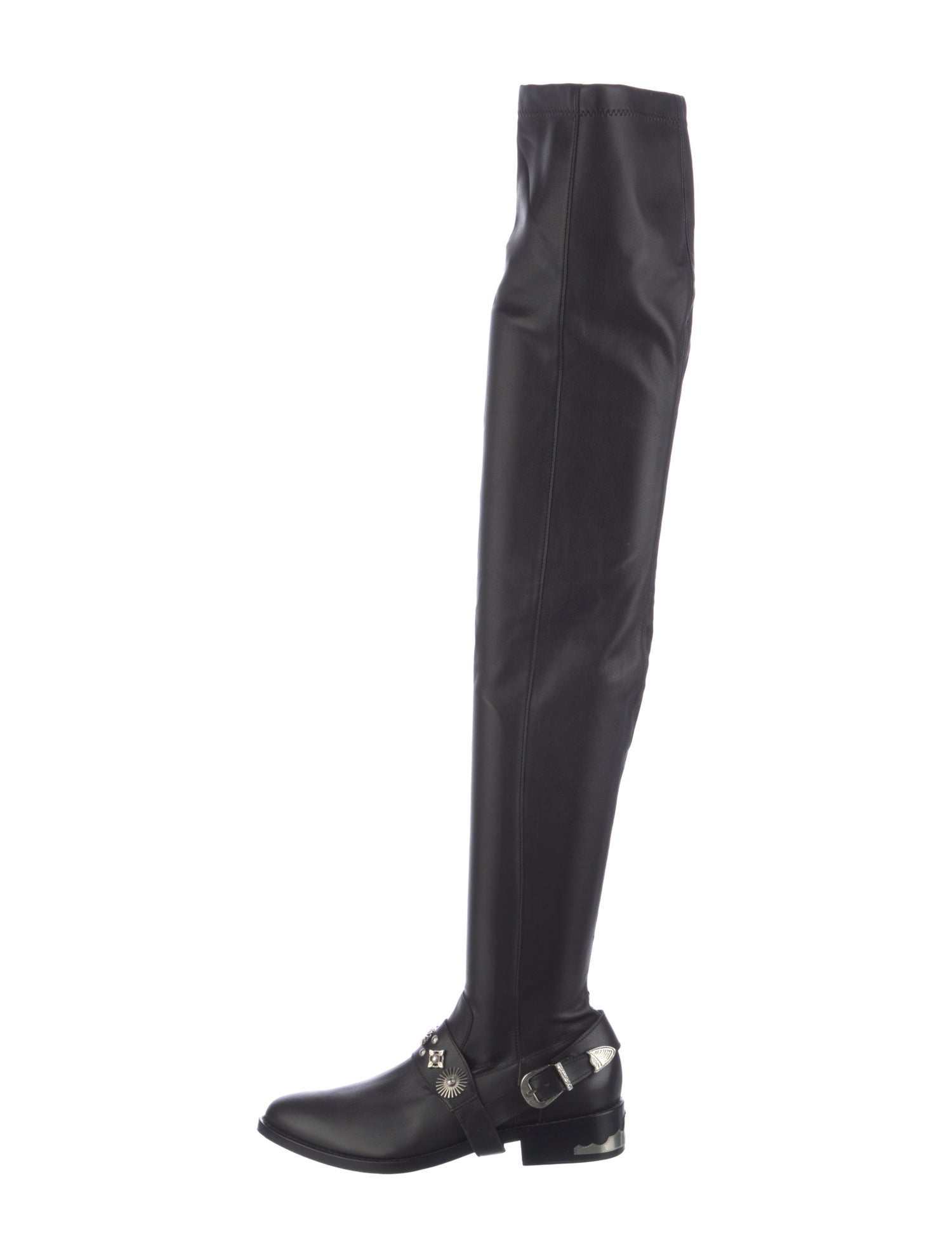Toga Leather Studded Accents Sock Boots